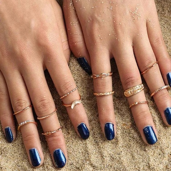 *3/$20* 12 Piece Gold Rhinestone Ring Set - Picture 4 of 9